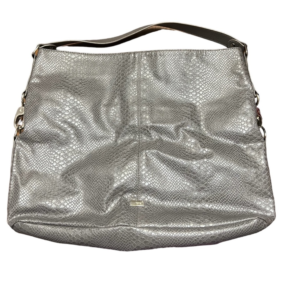 Jewell by 31 Large Gray Embossed Vegan Leather Tote NWOT